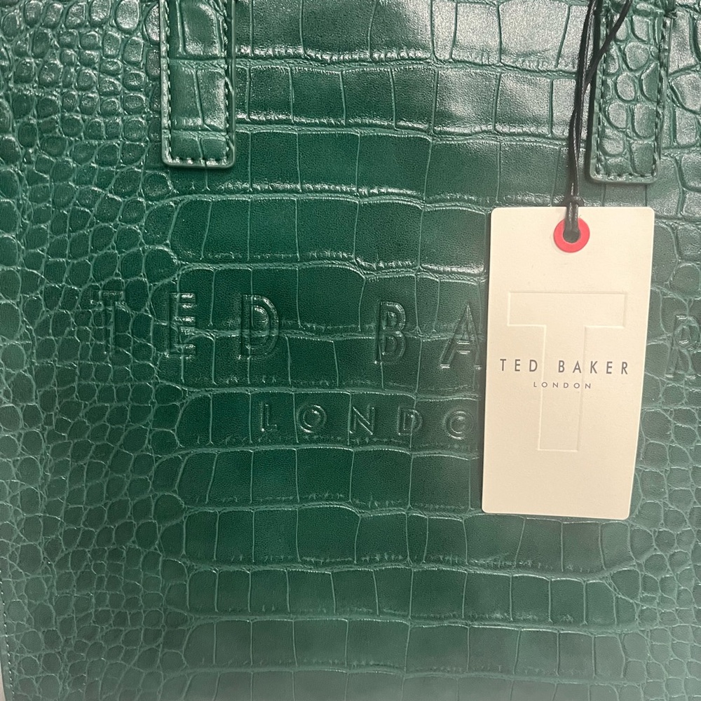 Ted Baker Green Croc-Embossed Tote - Picture 4 of 4